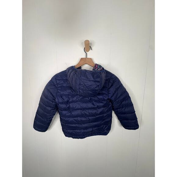 Eddie Bauer Reversible Down Puffer Jacket Toddler Girl XS 5/6 Winter Coat Floral - Picture 5 of 13